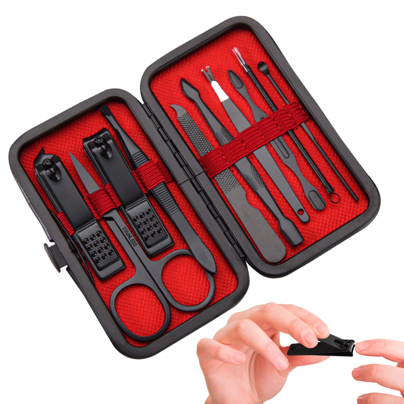 10PCS Stainless Steel Nail Tri - Mens Grooming Kit Case incelemesi ve fiyatı