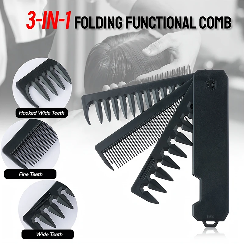3-in-1 Folding Beard Comb for  - Men'S Grooming Organizer incelemesi ve fiyatı