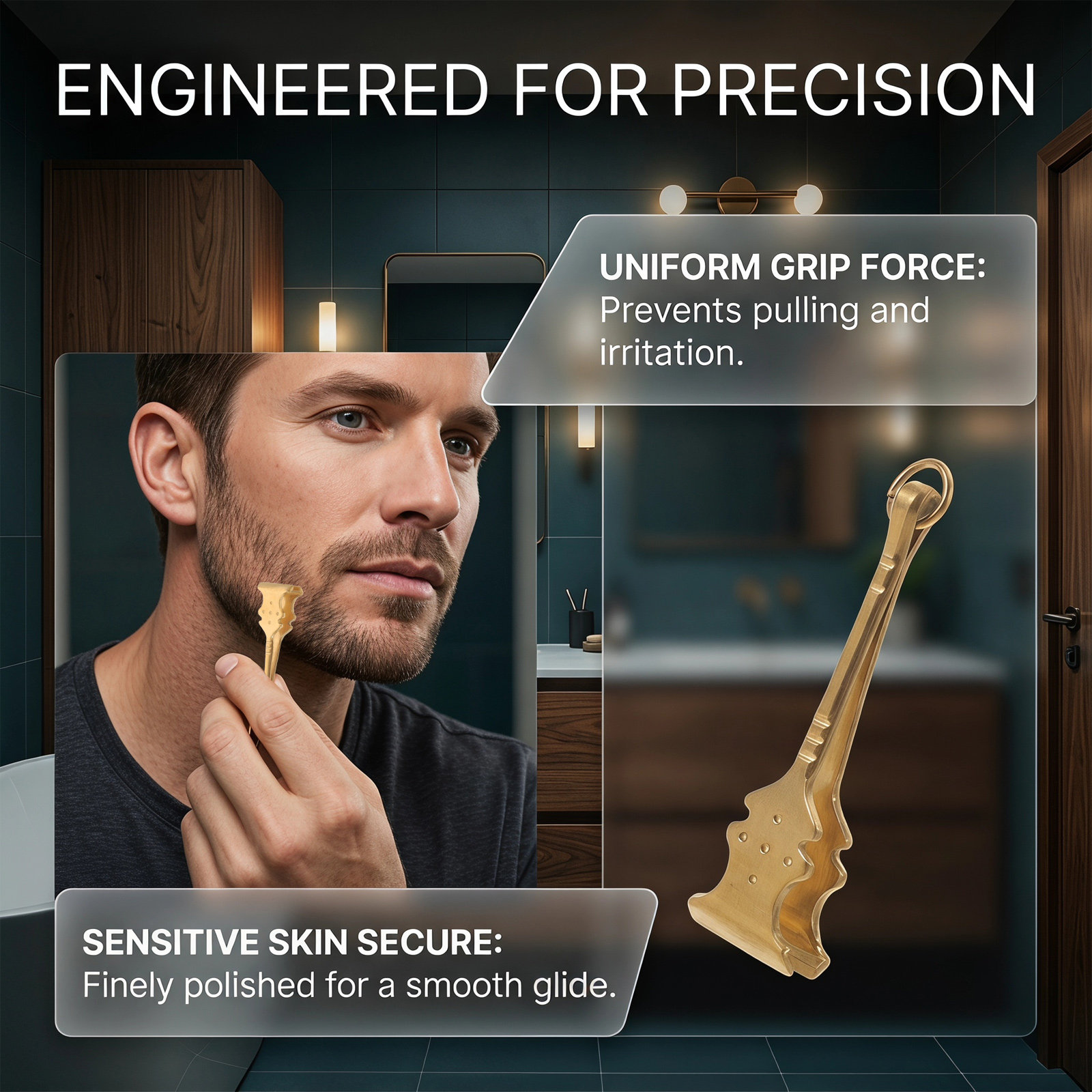Wide Tip Gold Guitar Shaped St - Men'S Grooming Eyebrow Shape incelemesi ve fiyatı