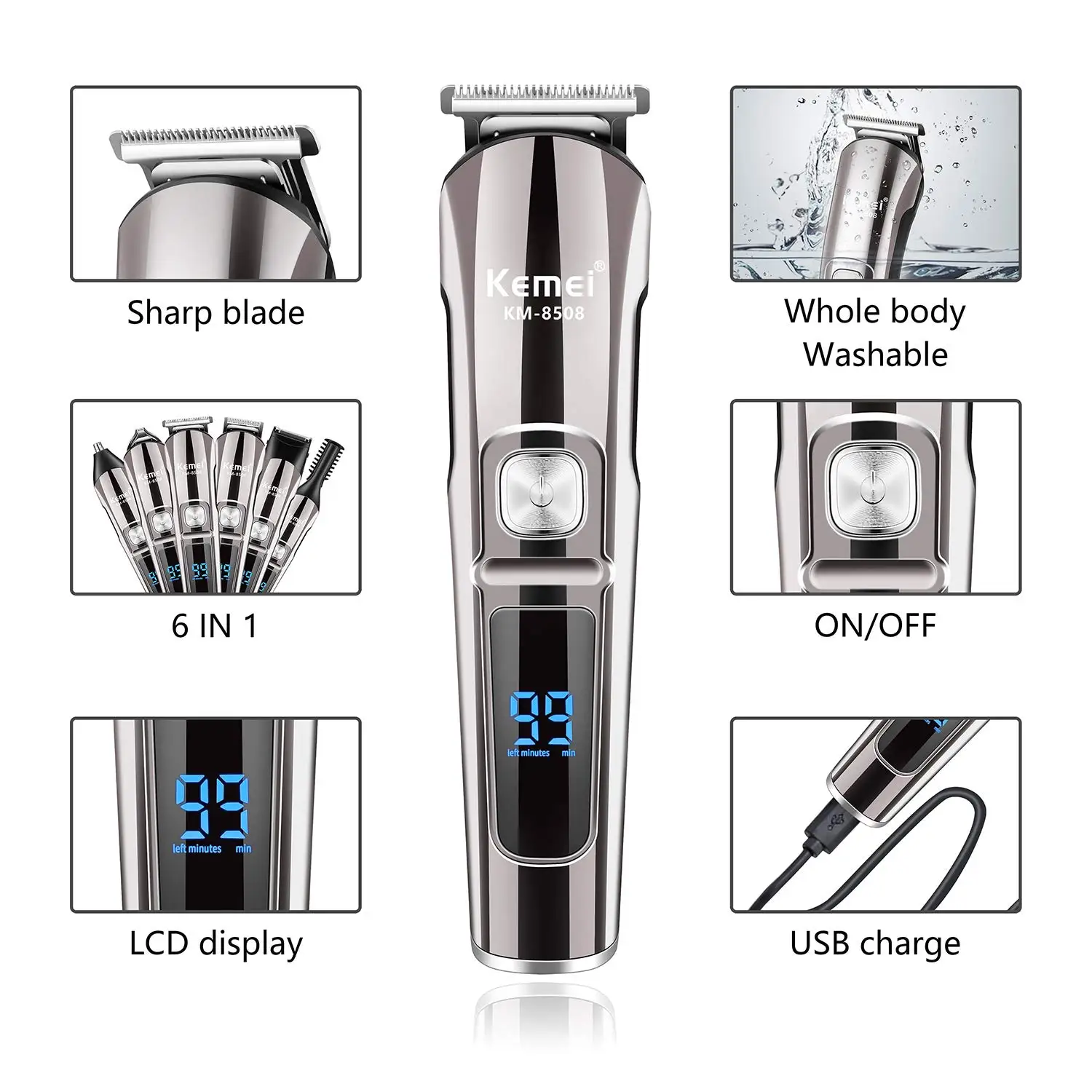 Kemei Professional Multifuncti - Men'S Grooming Organizer incelemesi ve fiyatı